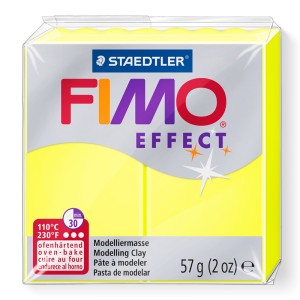 Fimo 8010-101 Полимерная глина "Neon Effect" желтая